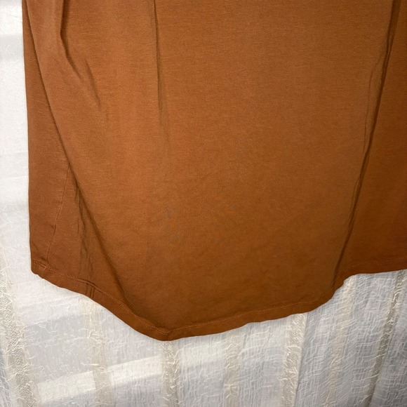Nuuds Crew Neck Short Sleeve Tee Womens L Brown Good Curved Hem Relaxed Fit - Picture 6 of 6